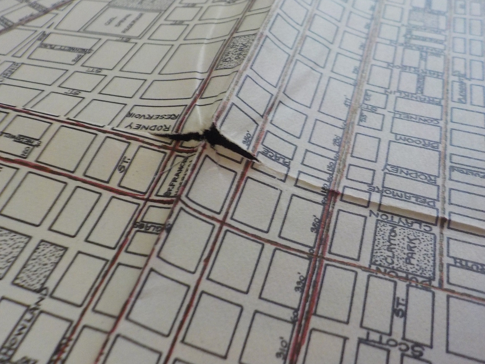 Map Wilmington Delaware 1929 November Approx 24 1/2 X 20 1/2 inches B&O PRR