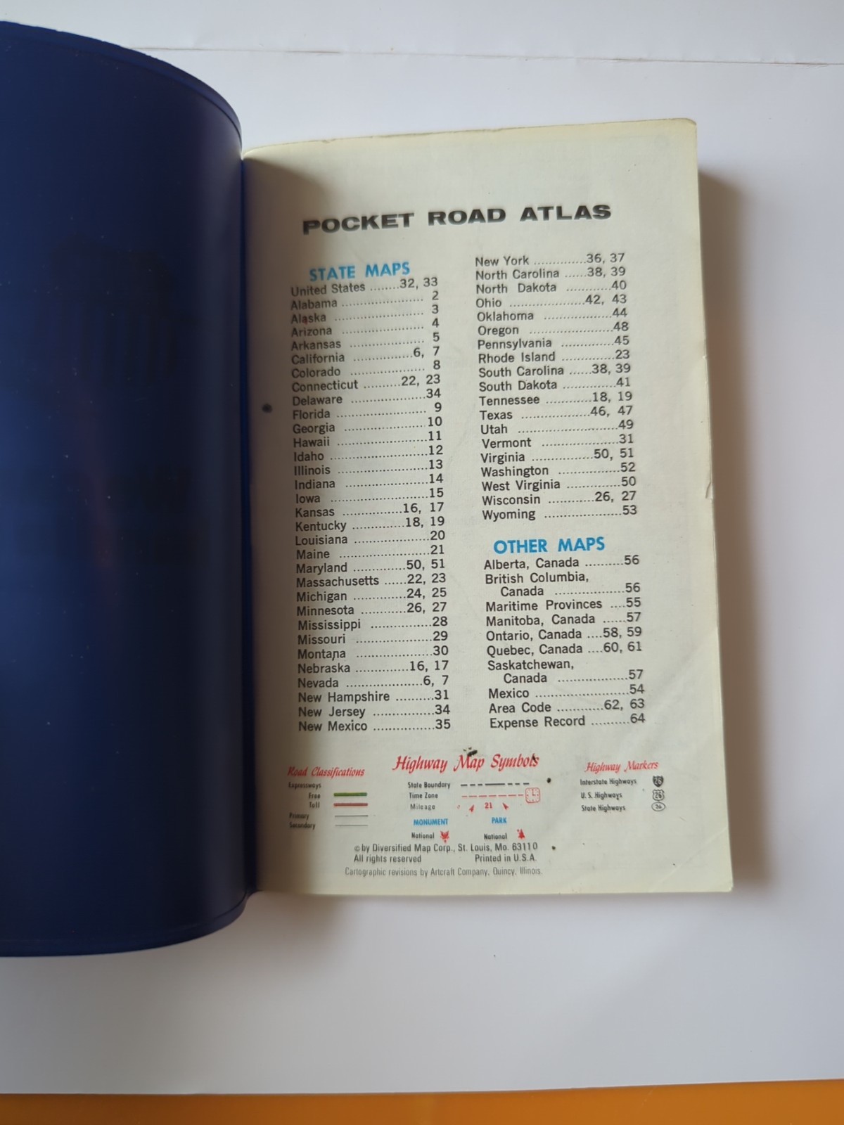 Vtg Union Pacific Railroad Pocket Road Atlas Maps USA Canada Mexico Trip Record