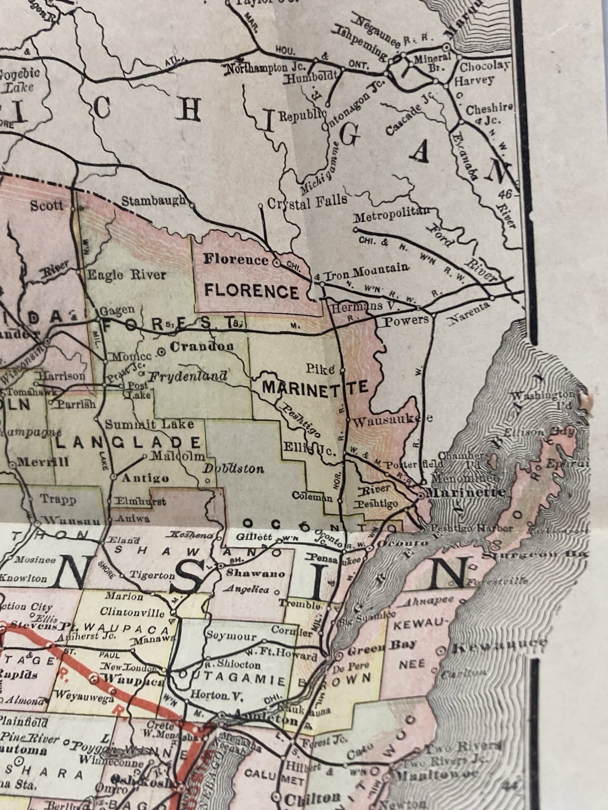 Antique 1889 Wisconsin Central Railroad Land Booklet & Map HQ