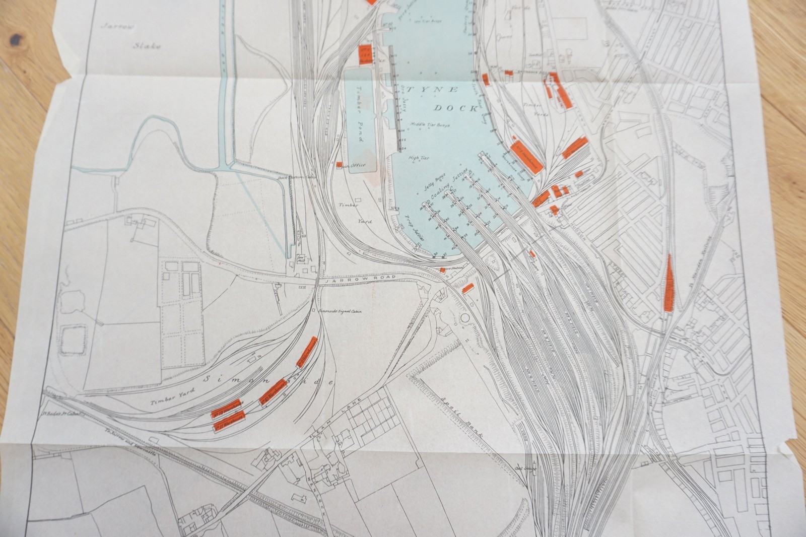1934 LNER Tyne Dock Railway Plan Map