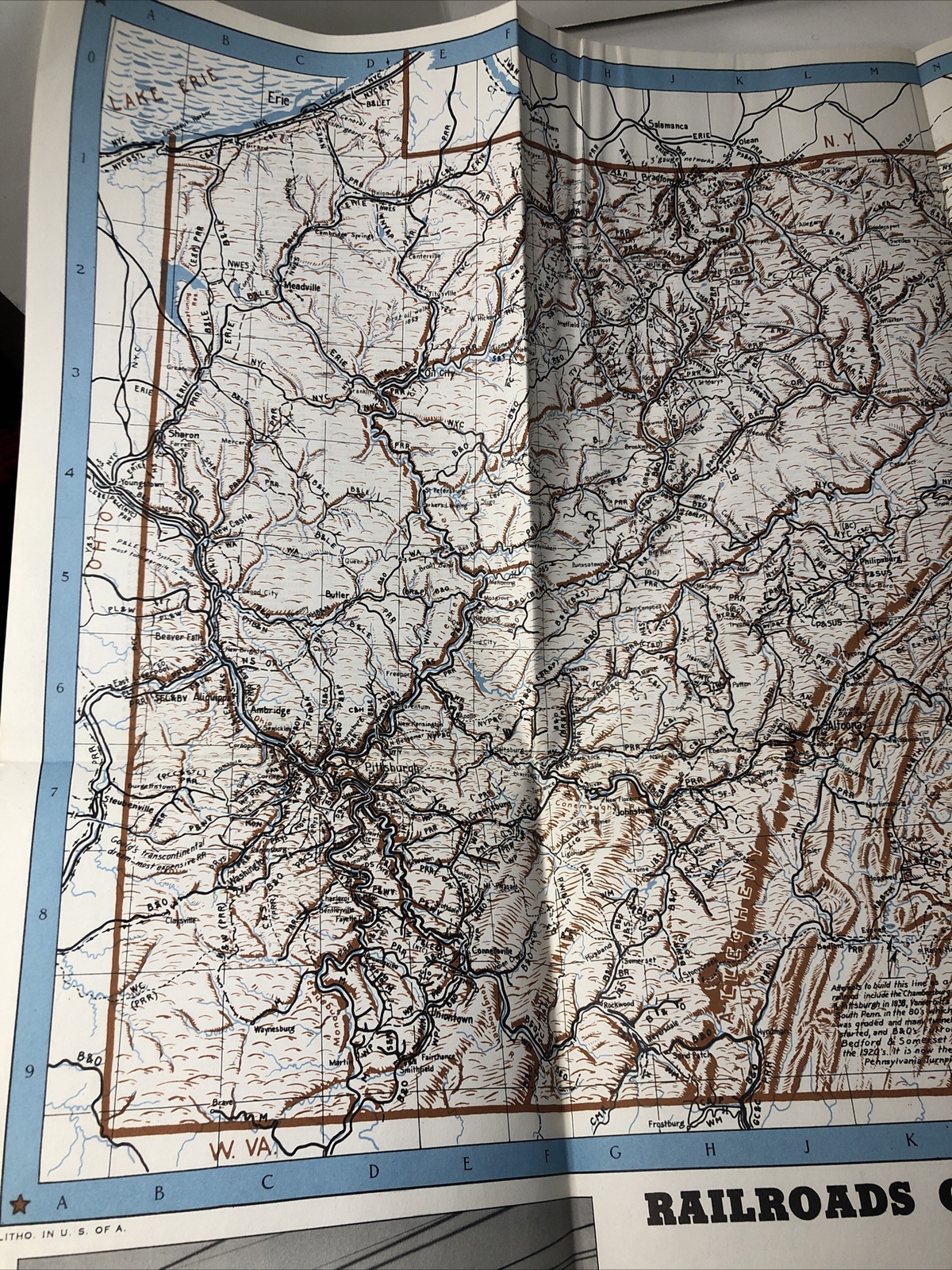 1944 Map of the Railroads of Pennsylvania #6