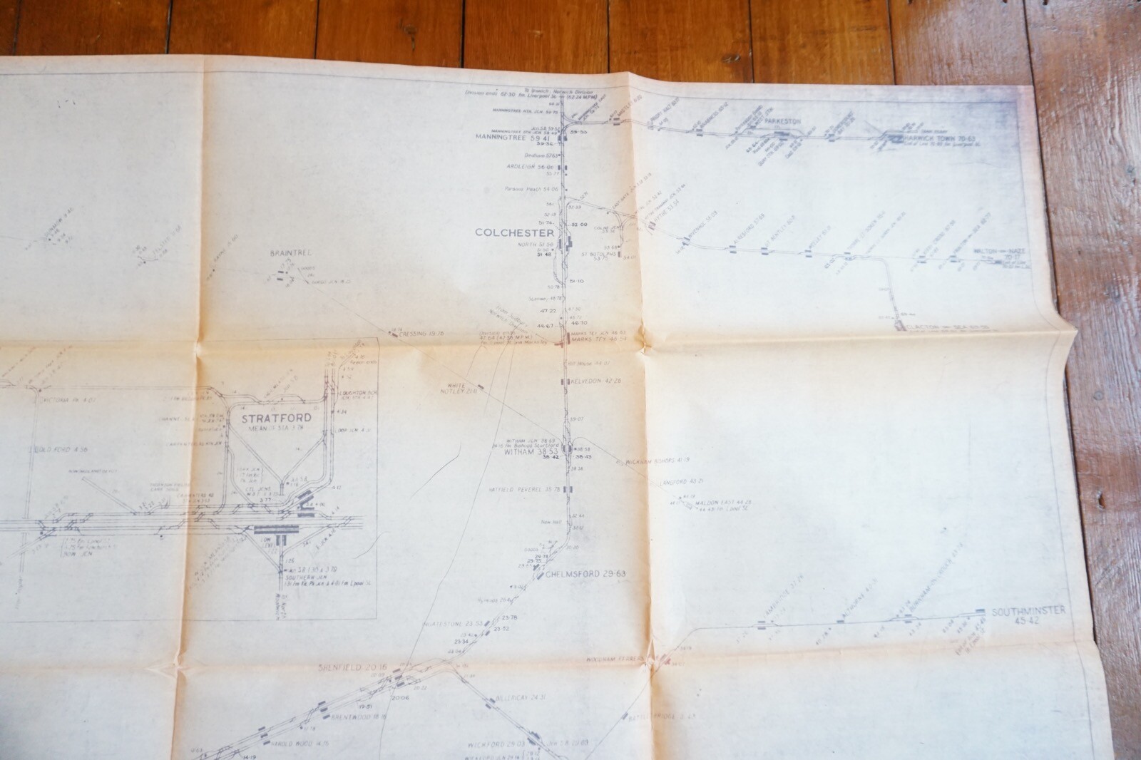 1966 British Rail Eastern Region Liverpool Street Division Railway Track Map