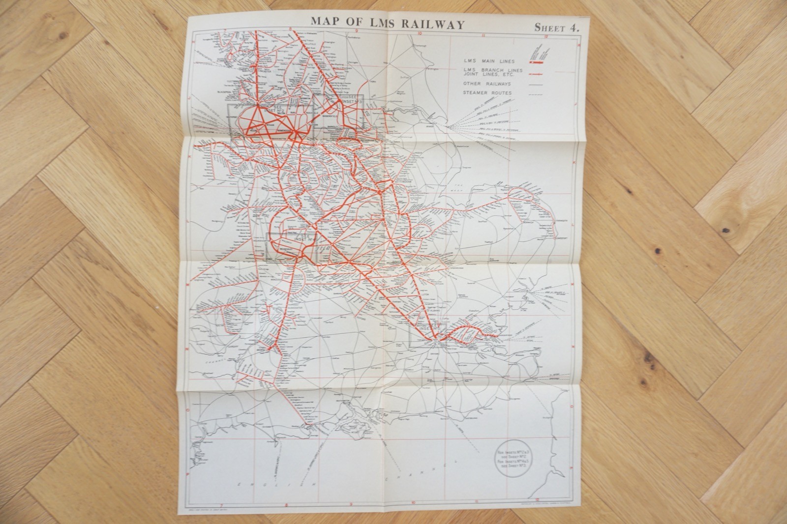 1939 List of Stations & Map (x4) of the LMS Londond Midland Scotland