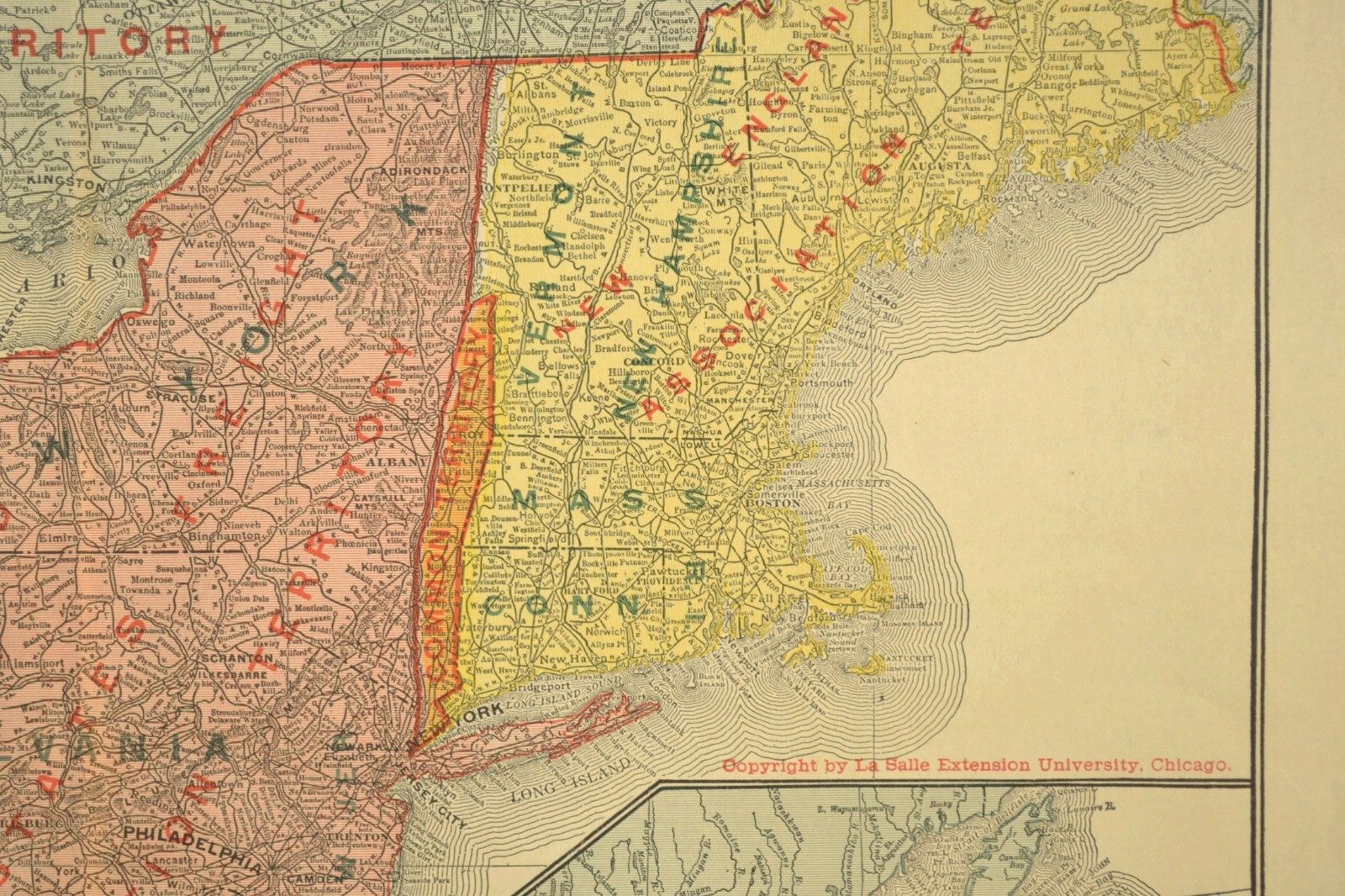 Northeast United States Map Railroad Freight Association Territories circa 1919