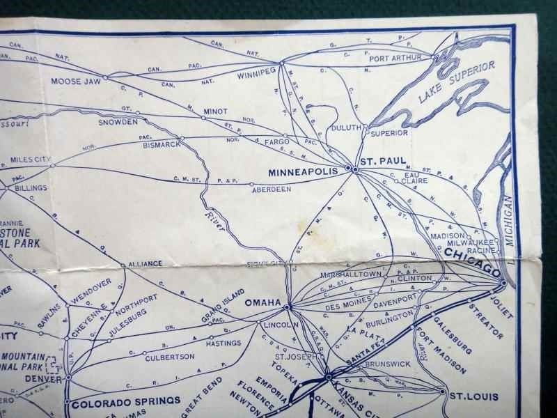1947 vintage SANTA FE MAP w TRIP ITINERARY & HANDWRITTEN PRICES myers warren oh
