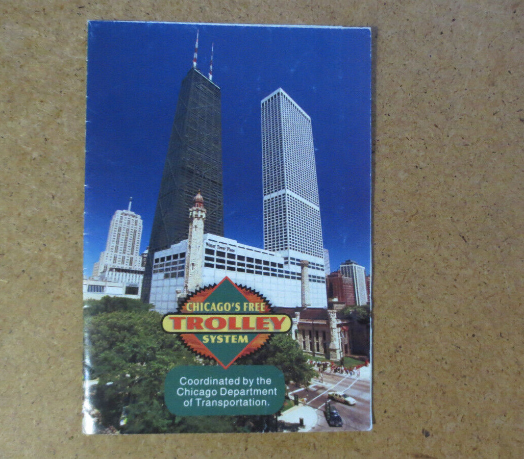Chicago Trolley system Guide Fold-Out Map Booklet Pamphlet – USED