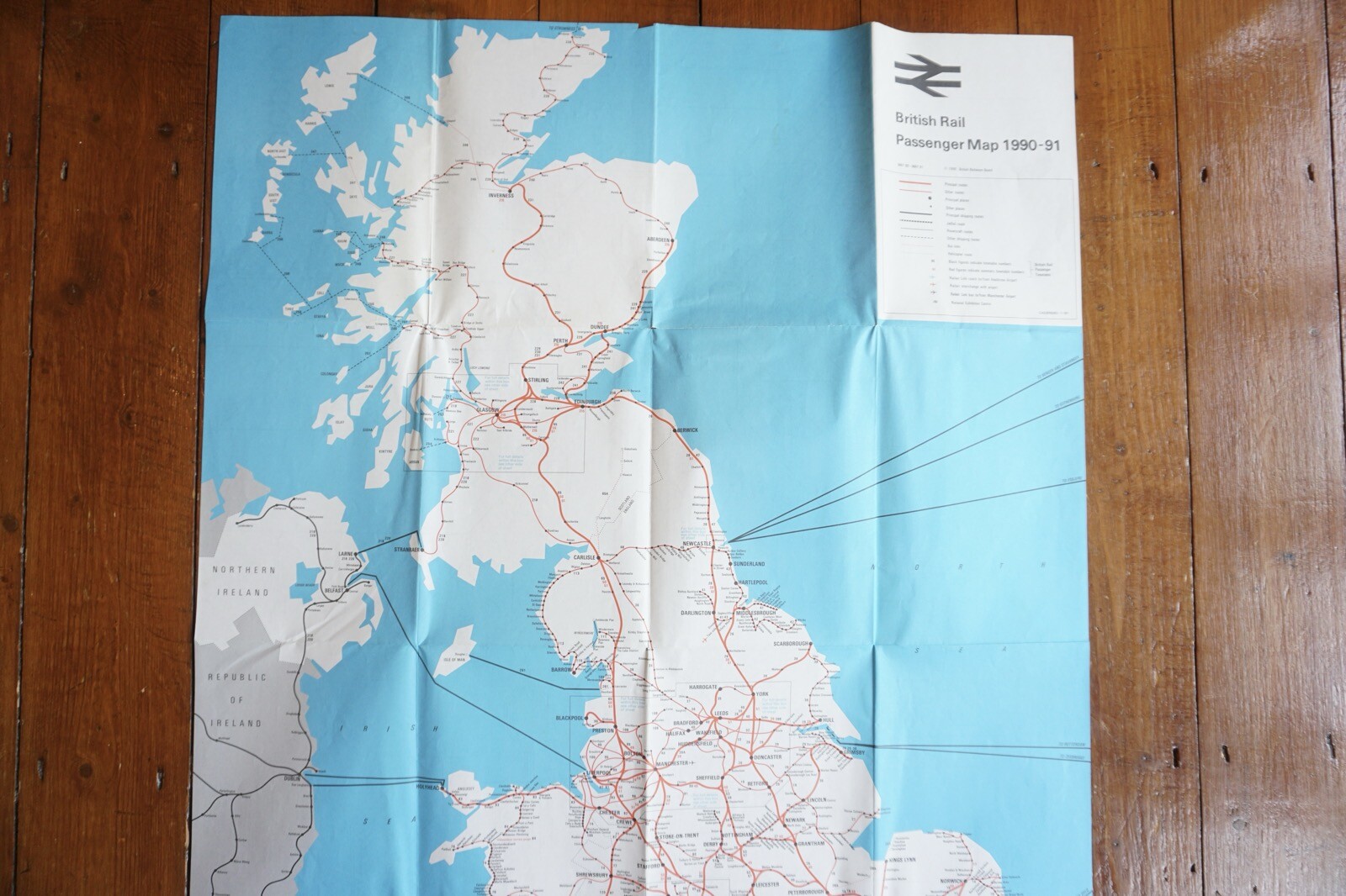 1990 1991 British Rail Passenger Network Railway Map