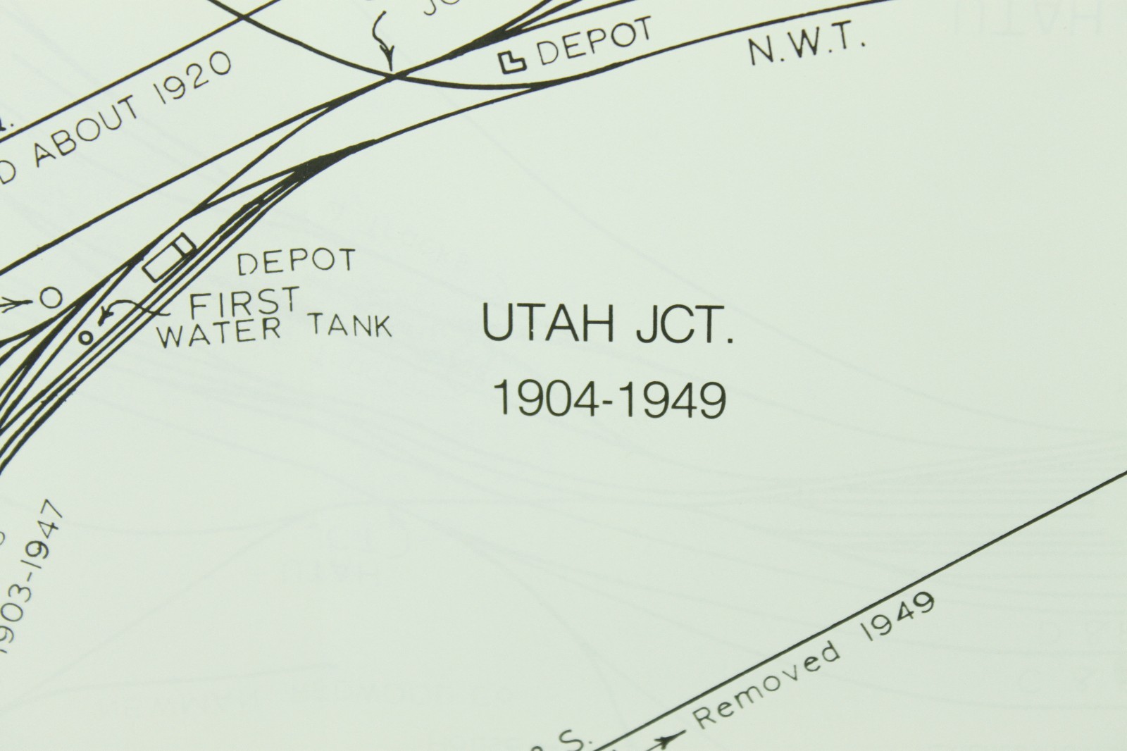 Vintage Utah JCT Timeline 1870-1949 1981 Railroad Map