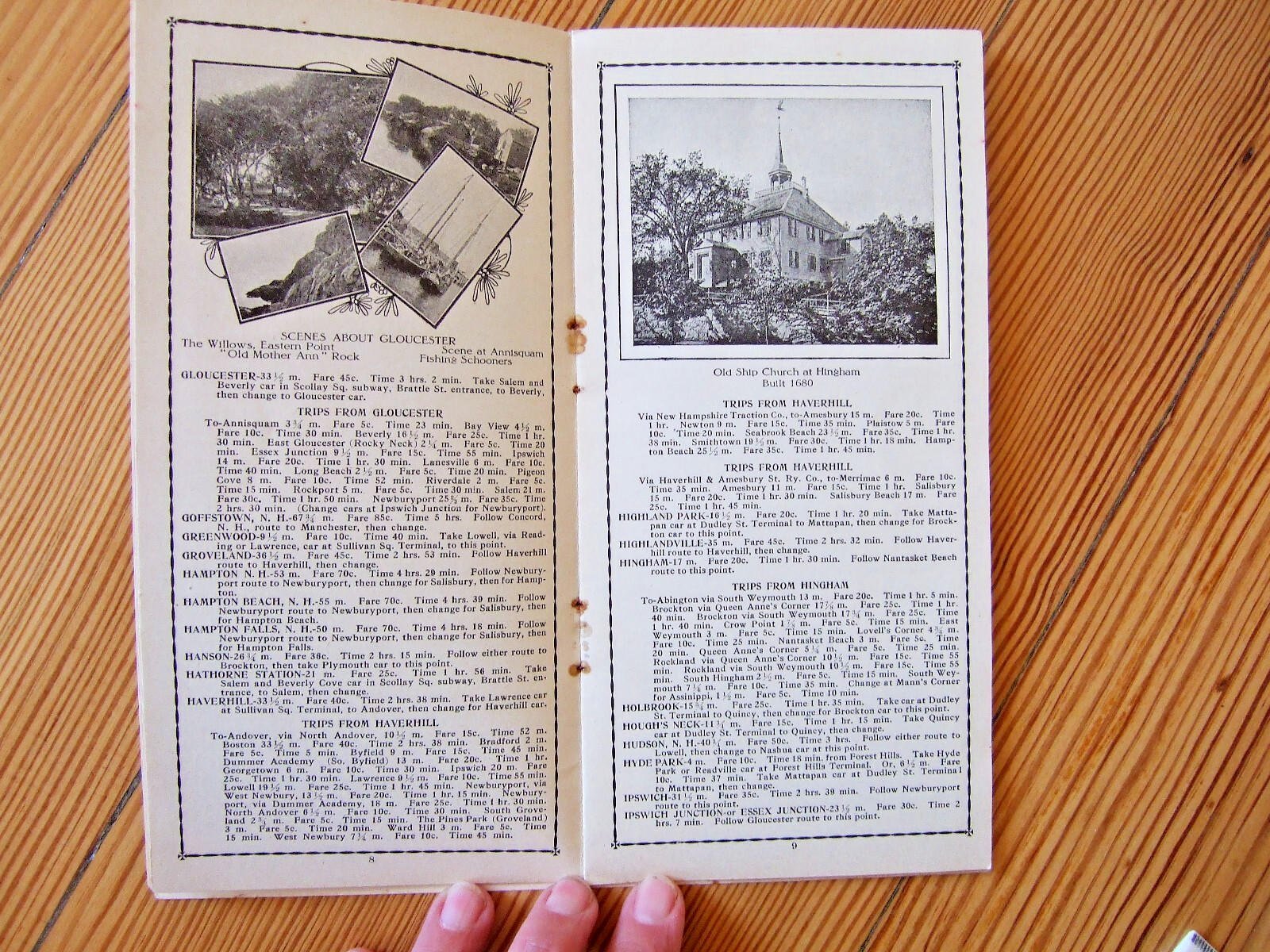 Original 1910 Boston & Northern Tri-State Trolley Map with 24 pg “Trolley Trips”