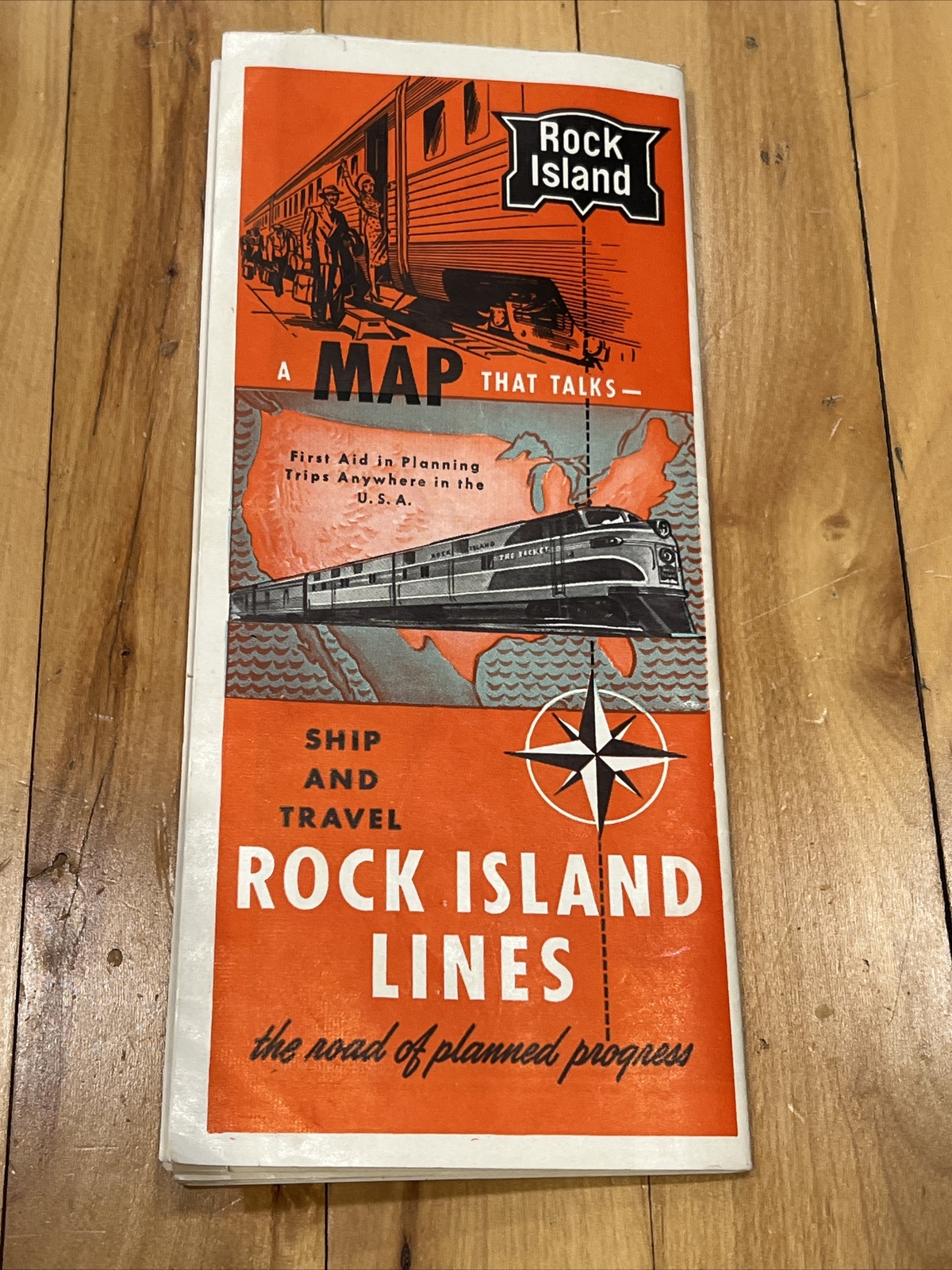 1947 Rock Island Railroad Lines Map Trains Locomotive