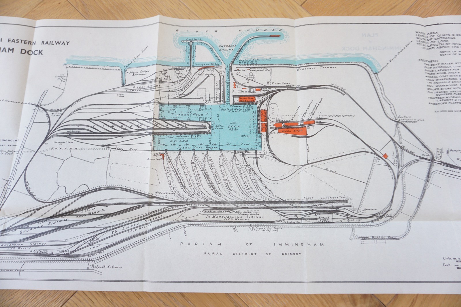 1936 LNER Immingham Docks Railway Plan Map