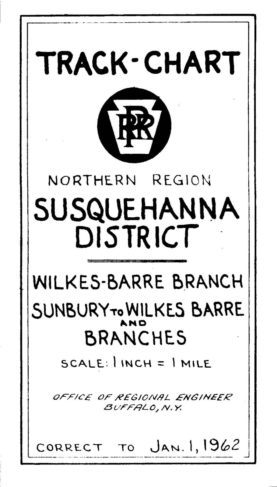 Pennsylvania Railroad 1962 N.Reg Susquehanna Branches Track Chart PDF on DVD