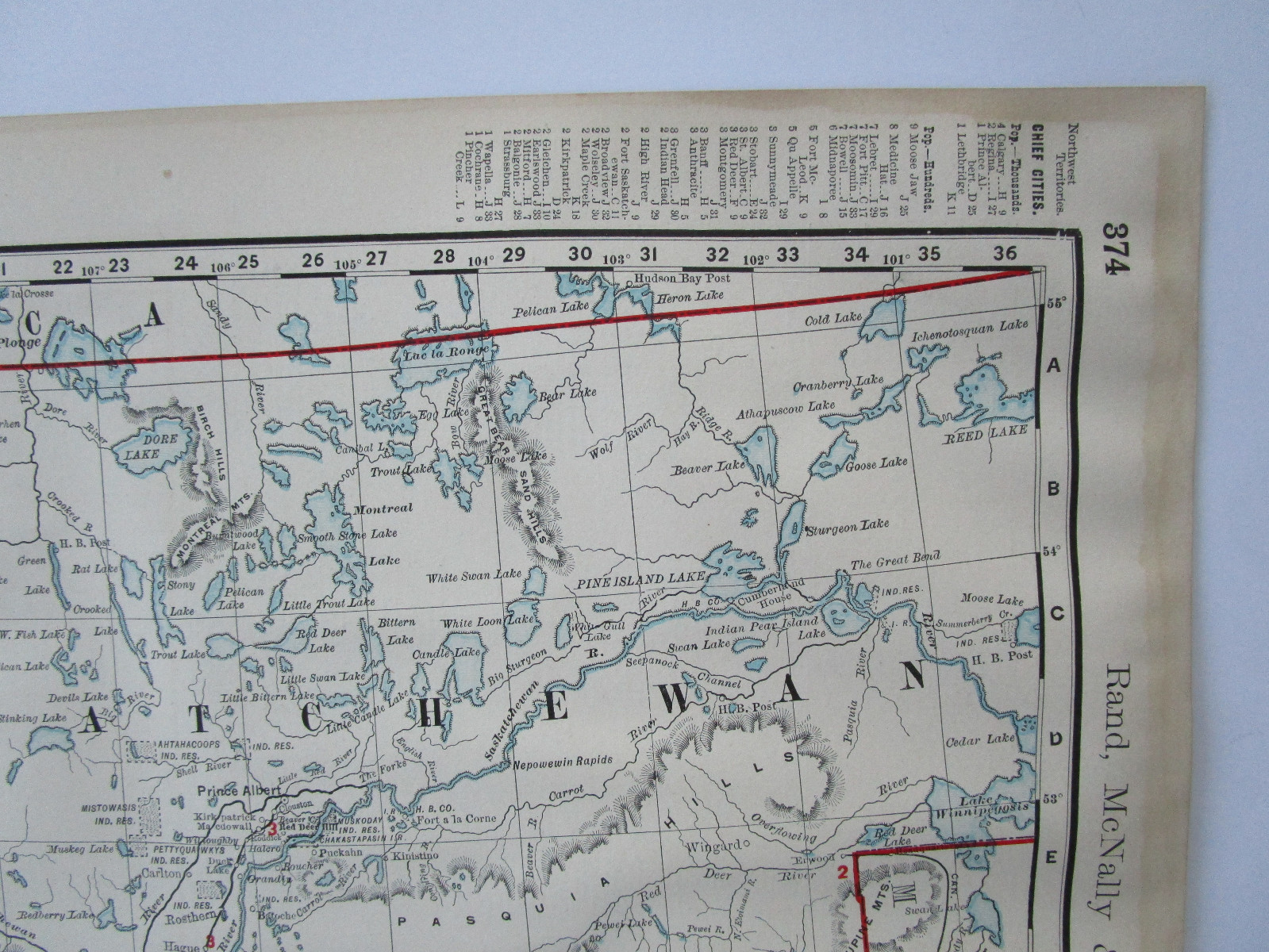Lg 1901 CANADA NORTHWEST TERRITORIES RAILROAD Map McN Business ST MARYS RIVER RR