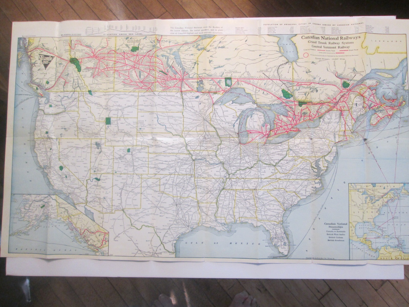 Vintage Canadian National Tourist’s Map of Canada & United States 1941