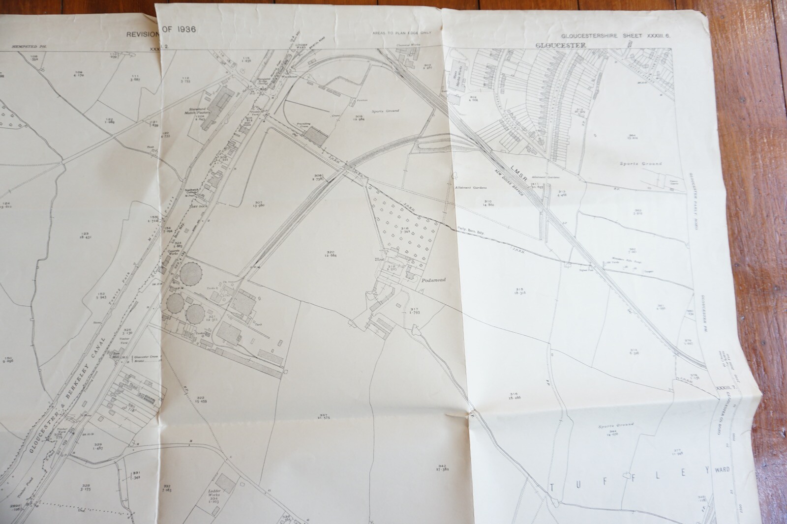 1936 Gloucester New Docks Branch LMSR Railway OS Railway Map