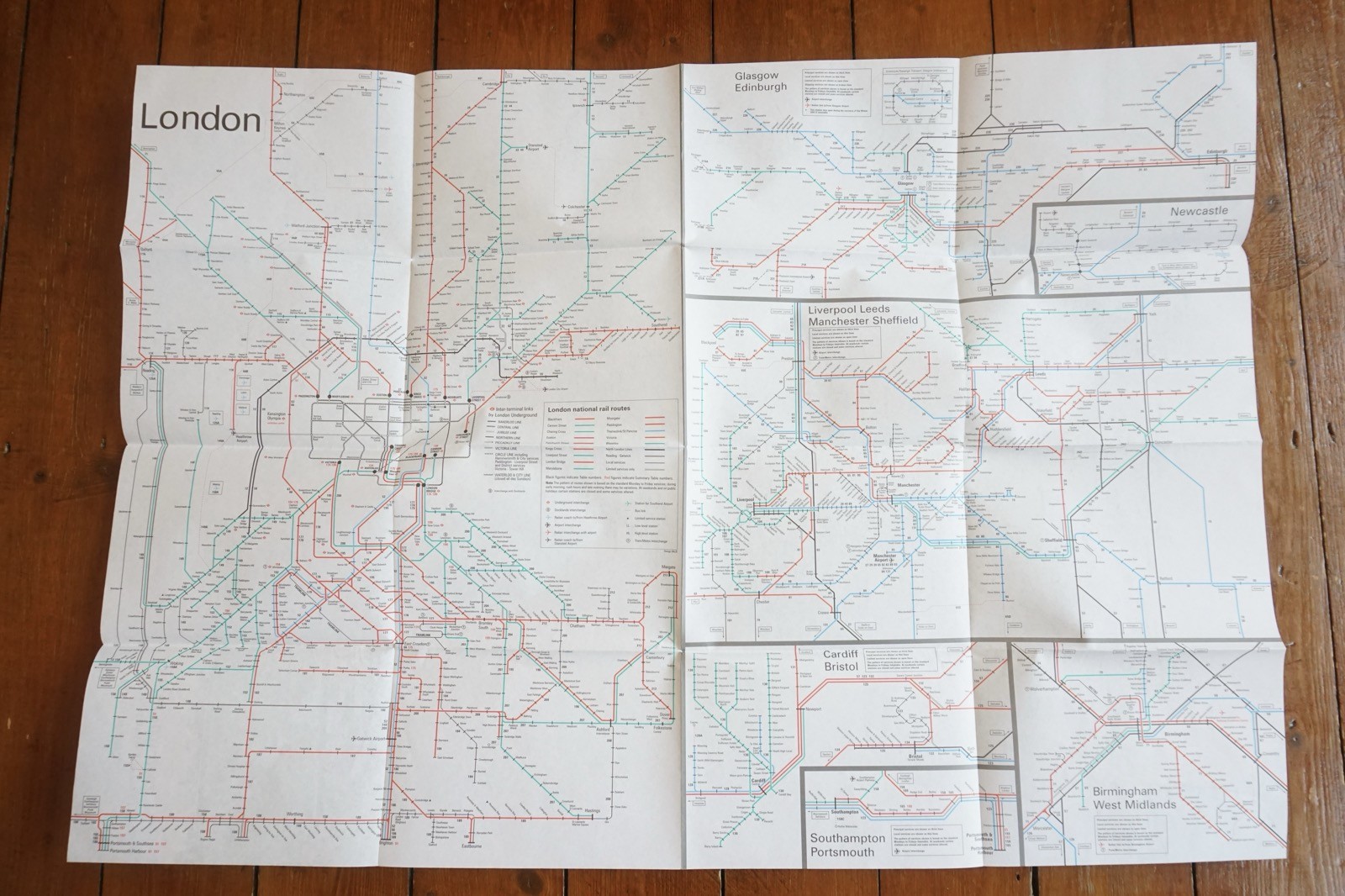 2001 2002 British Rail Passenger Network Railway Map VGC