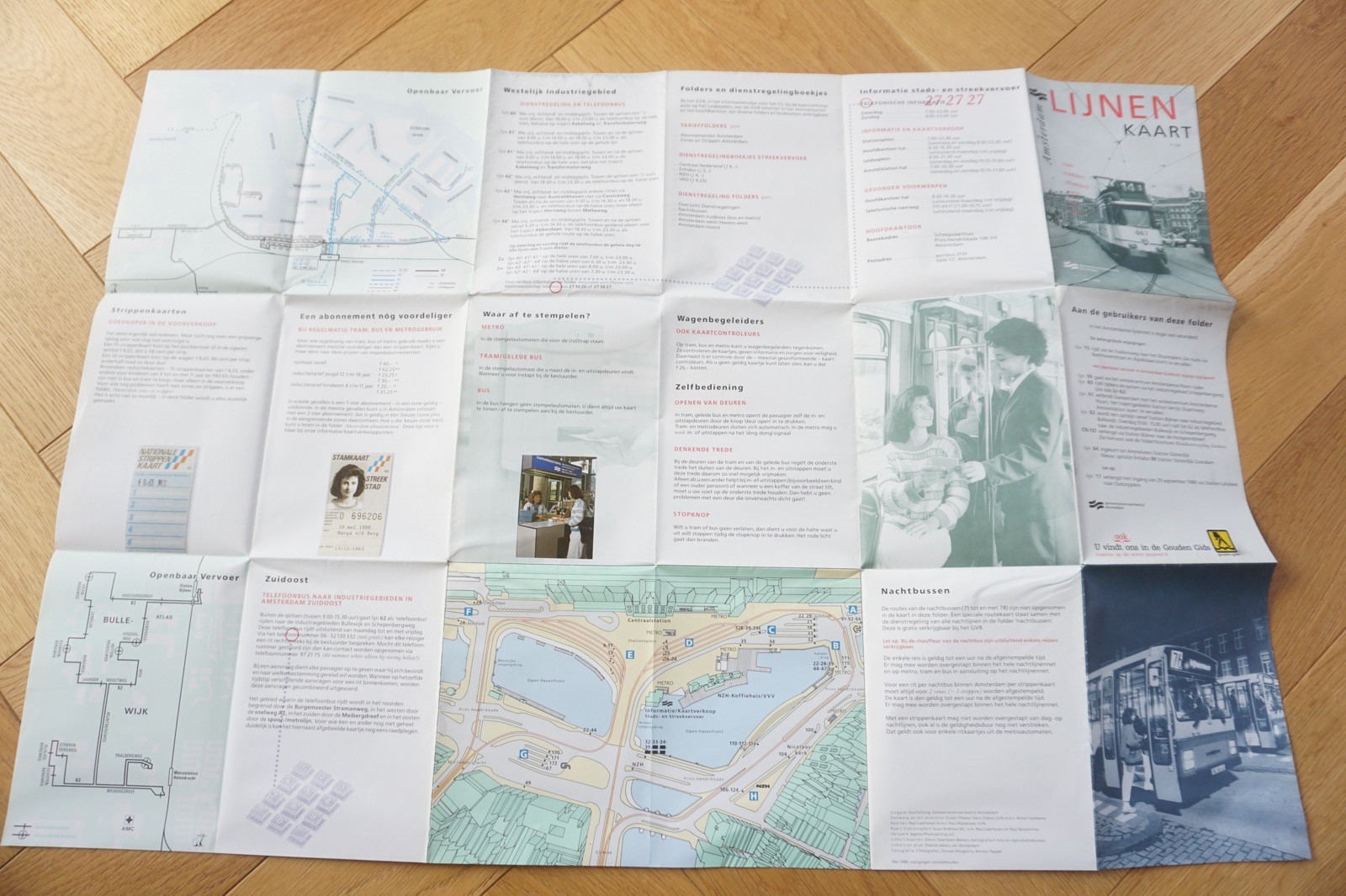 1988 1989 1990 Amsterdam Netherlands GVB Bus Tram Route Map x3