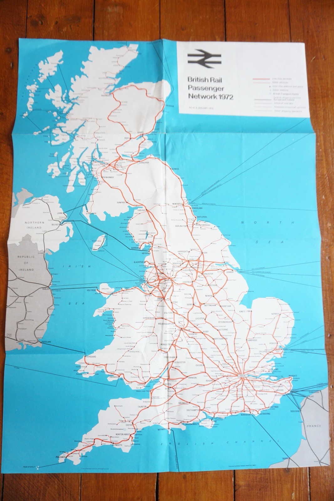 Jan 1972 British Rail Passenger Network Railway Map Scottish Region VGC