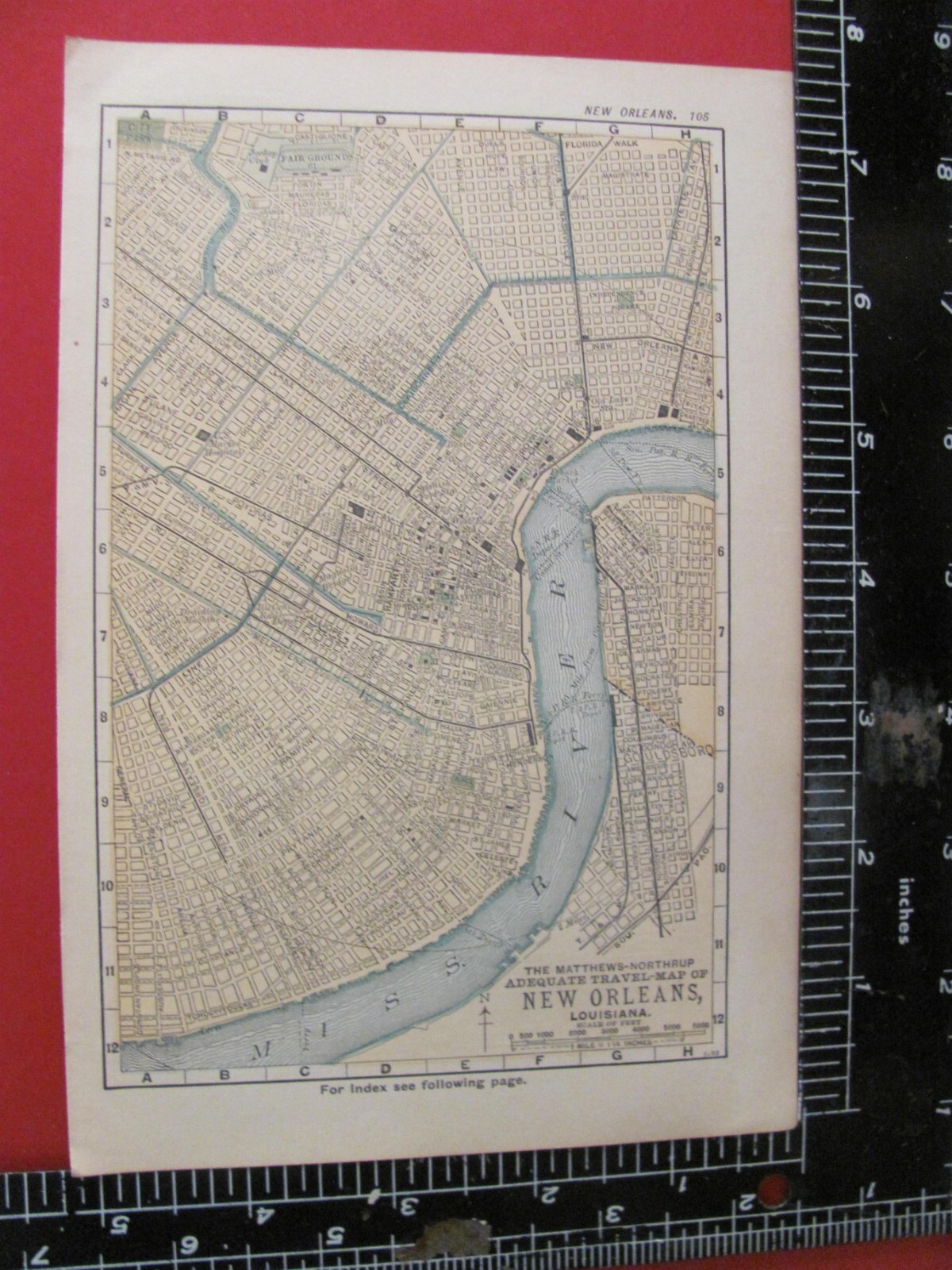 1893 NEW ORLEANS ATLAS MAP GENEALOGY HISTORY RAILROADS DEPOTS TOWNS INFORMATION