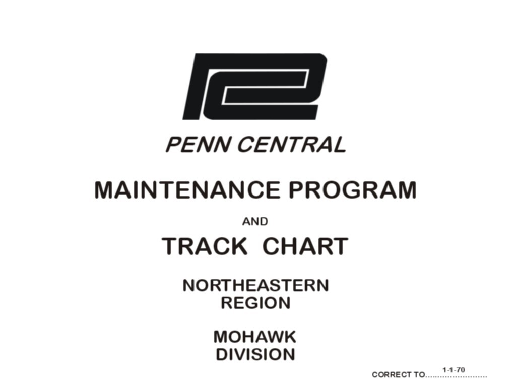 Penn Central 1970 Mohawk Division Track Chart PDF Pages on DVD