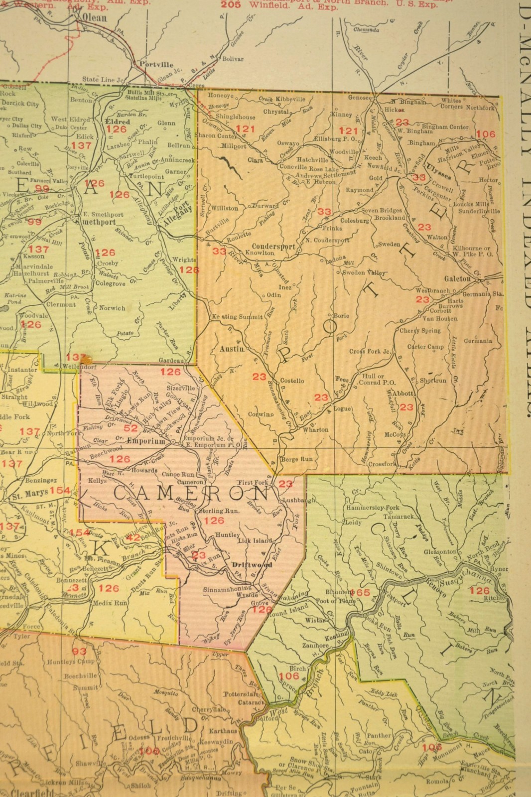 1911 Western Pennsylvania Railroad Map ORIGINAL Atlas Map Pennsylvania RR DATED