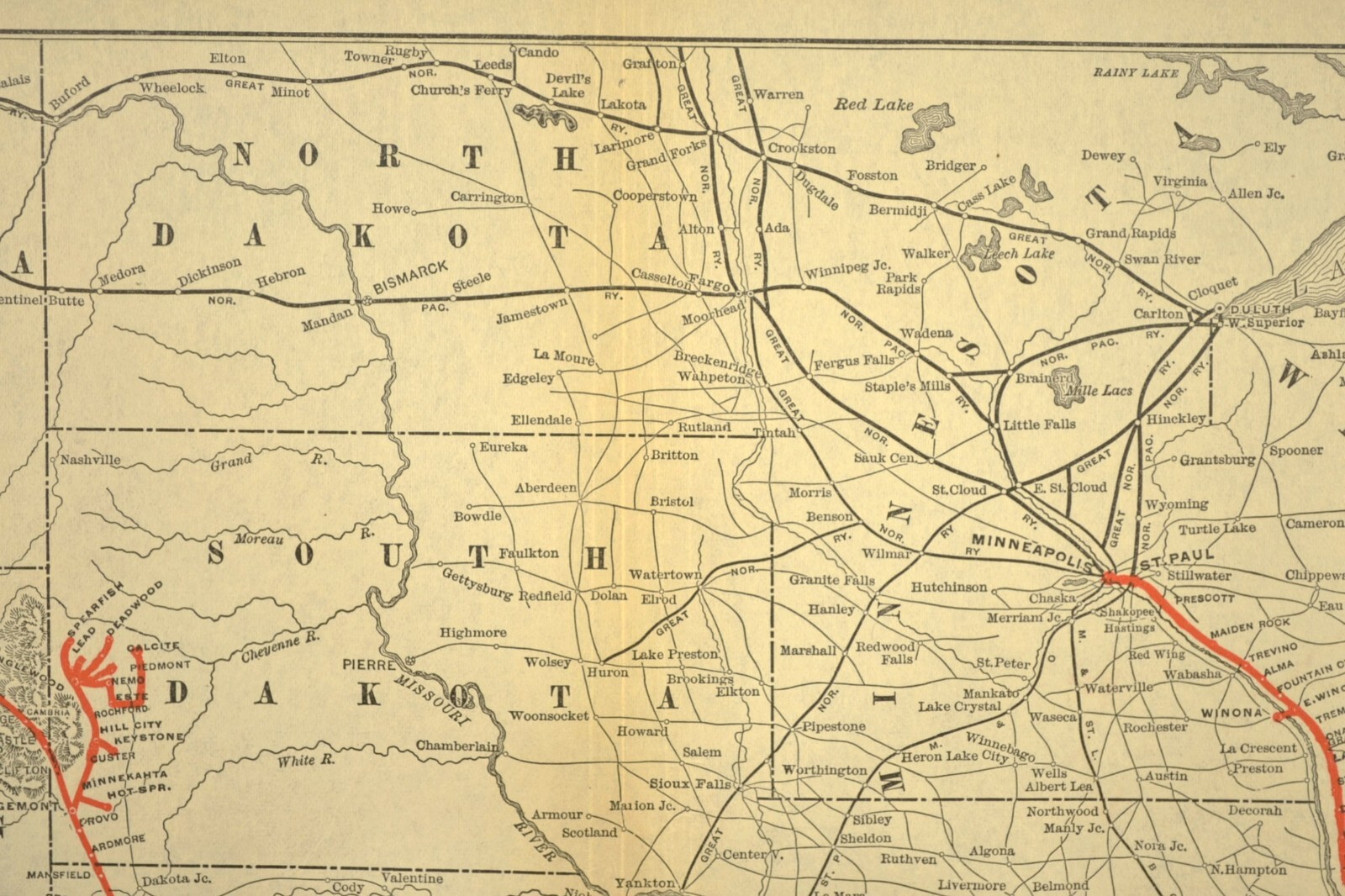 Chicago Burlington Quincy Railroad Map CBQ RR Burlington Route Vintage