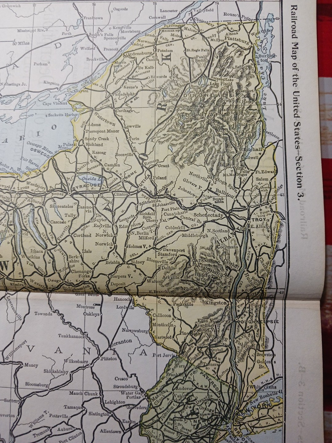 1897 Train Route Map NEW YORK NEW JERSEY all Railroad Lines Station Marked 9×11″