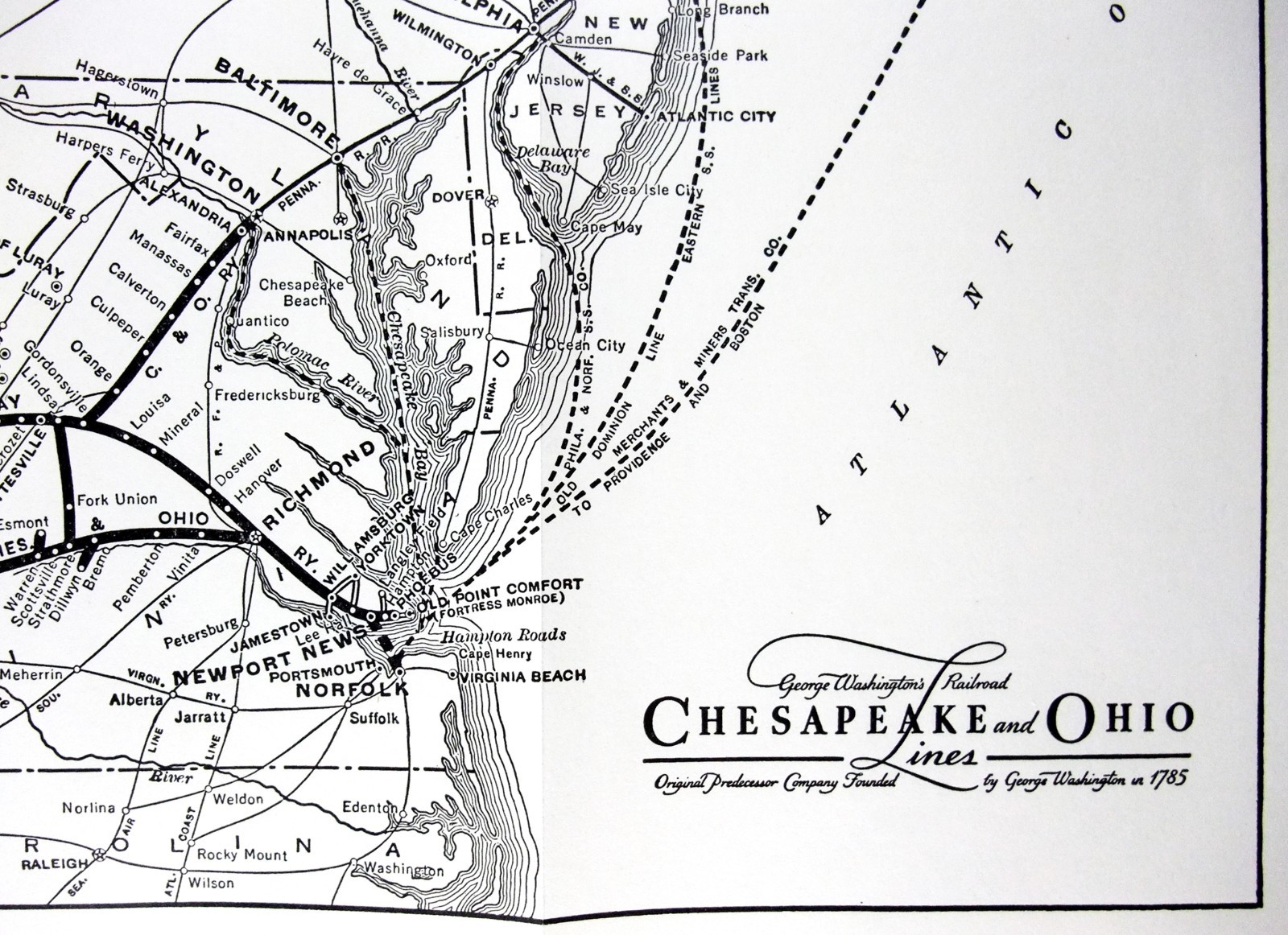 Chesapeake & Ohio Lines – Original 1941 Railroad System Map by Poole Bros.