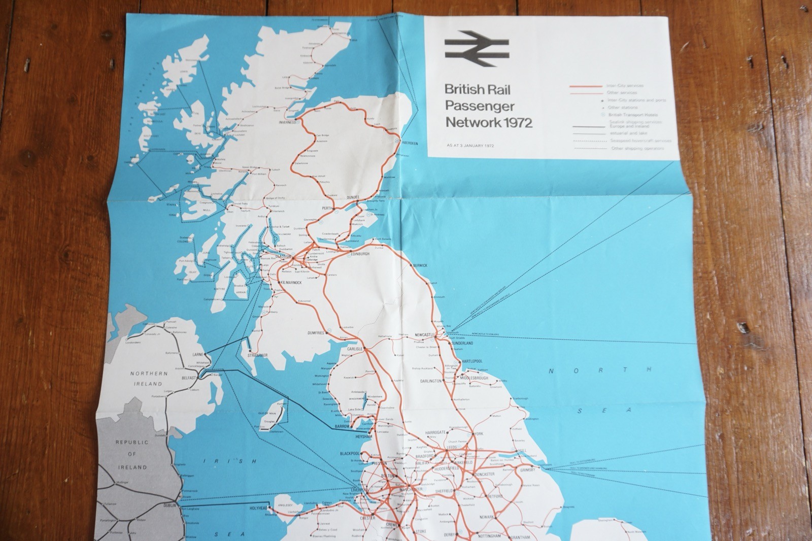 Jan 1972 British Rail Passenger Network Railway Map Scottish Region VGC