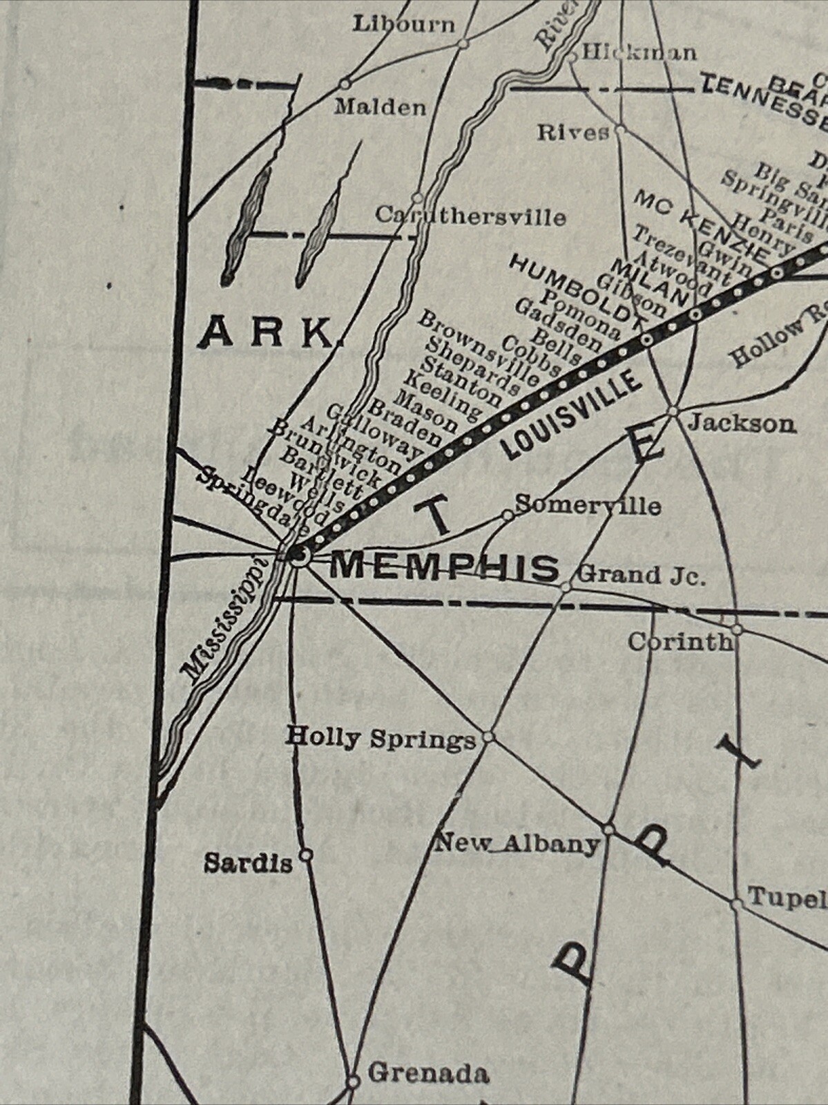 Antique 1908 Map Of The Louisville & Nashville Railroad System 11×15 Inches