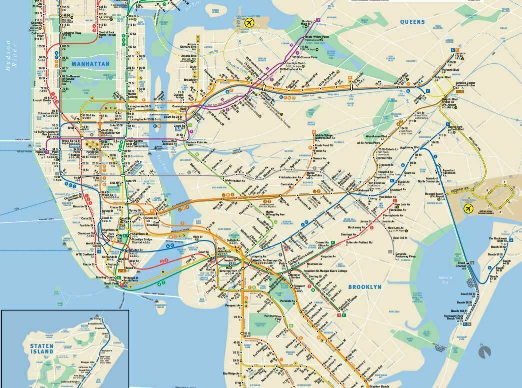 Official MTA NYC New York Subway Train Map THE MAP Full Size 23″x28″ (Latest)