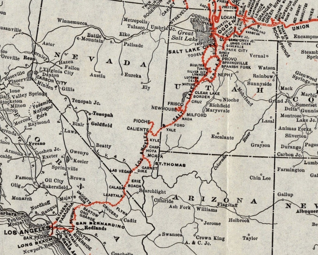 1916 Antique UNION PACIFIC RAILROAD Map Vintage Union Pacific Railway Map 3123