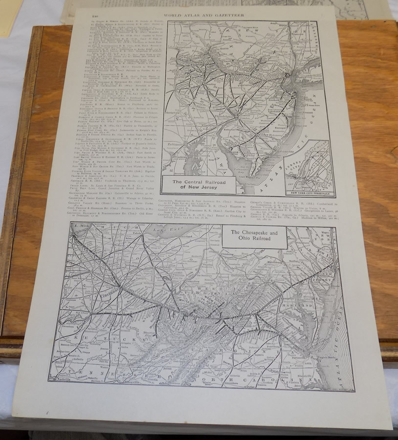 1912 Collier’s Railroad Route Map//CANAD. PAC, CHICAGO & ALTON, C&O, CRR OFNJ