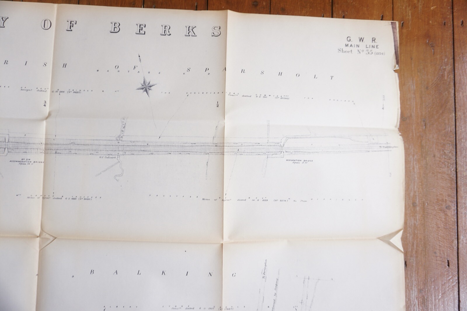 1933 GWR Kingston Lisle Balking Berkshire Railway Map Ref 5