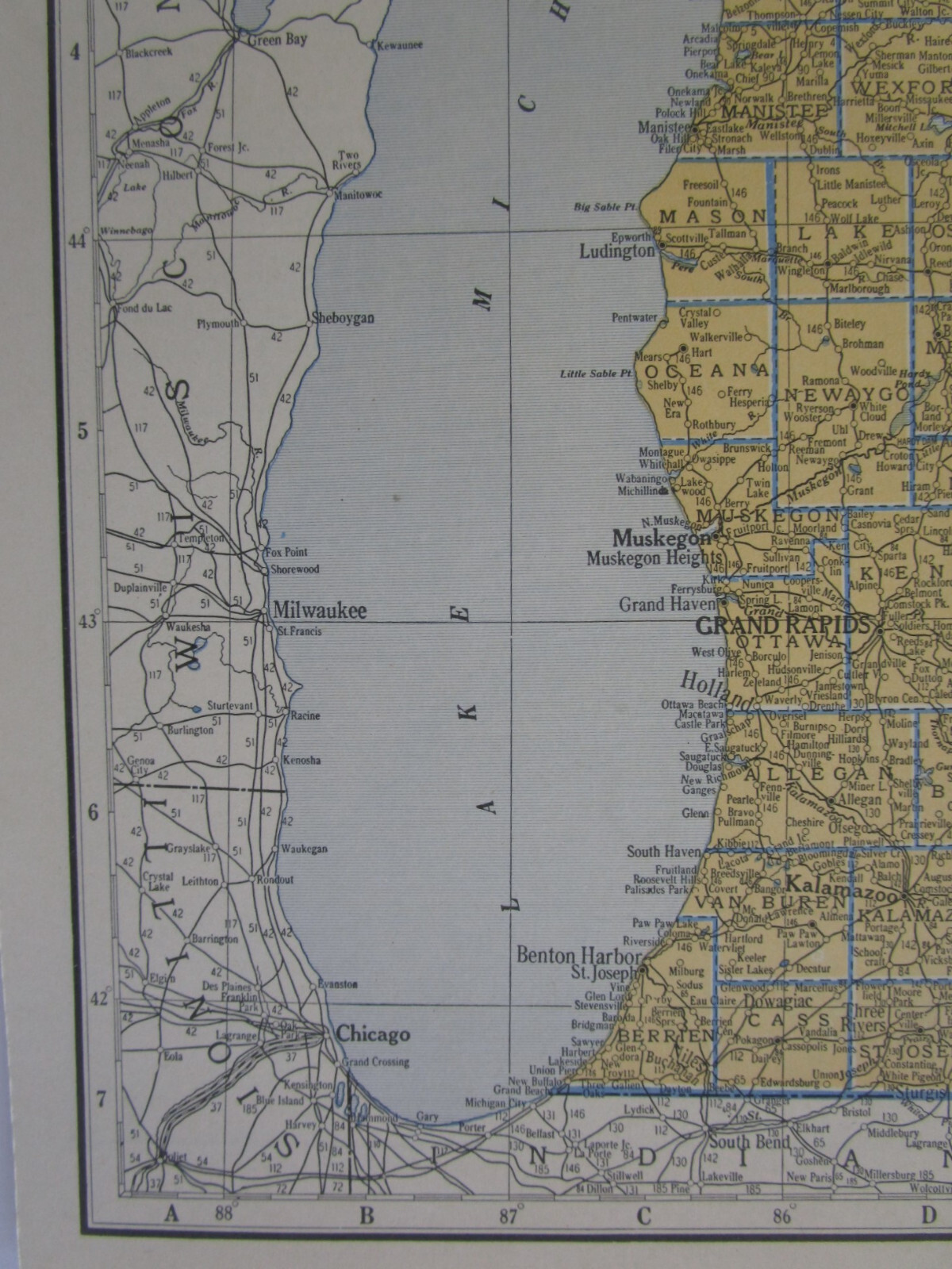MI MN 1934 MICHIGAN RAILROAD Map ACADIA & BETSEY RIVER RR ~or~ MINNESOTA