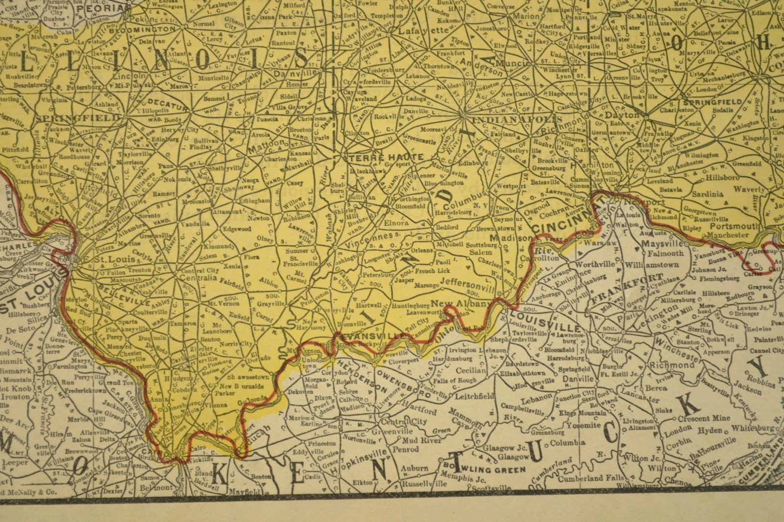 Great Lakes Region Map Railroad Central Freight Association Territory circa 1919