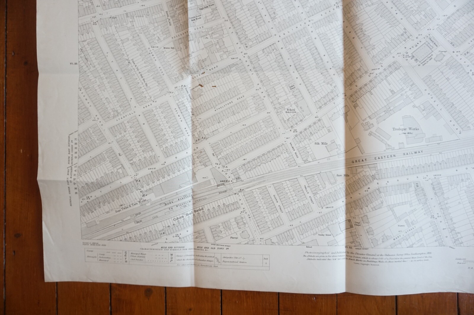 1894 Bow Road Station Coborn GER East London OS Railway Map