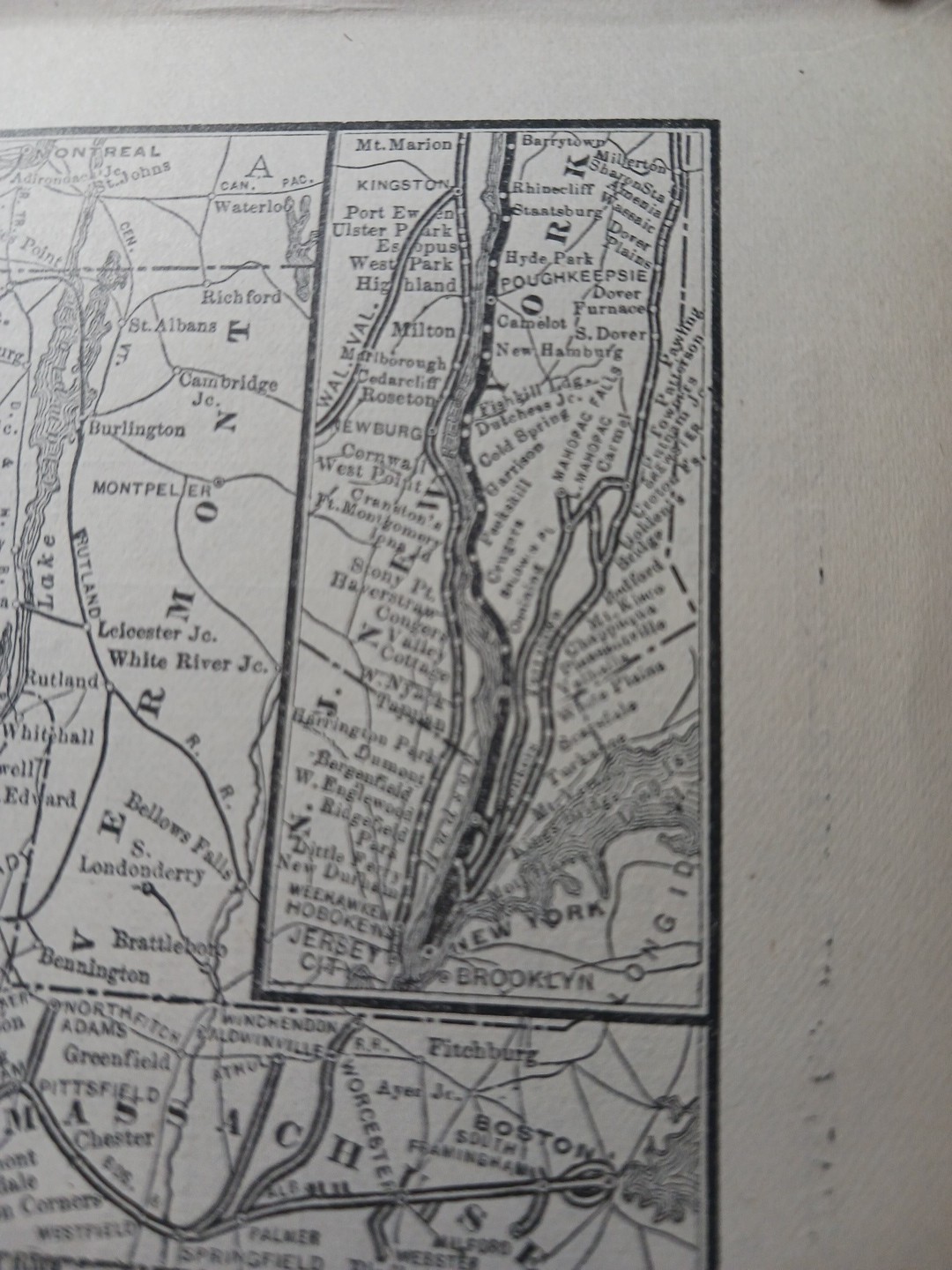 ~1904 Vintage Railway Map NEW YORK CENTRAL & HUDSON RIVER RAILROAD All Routes NY