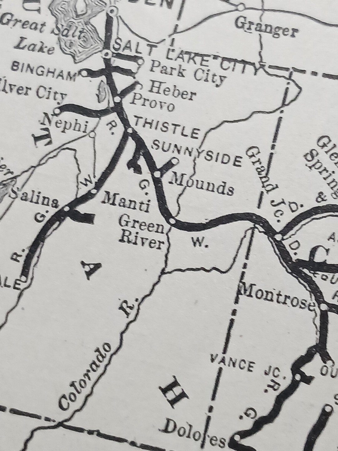 ~1904 Train Route Map MISSOURI PACIFIC RAILWAY Lines Great Northern Railroad