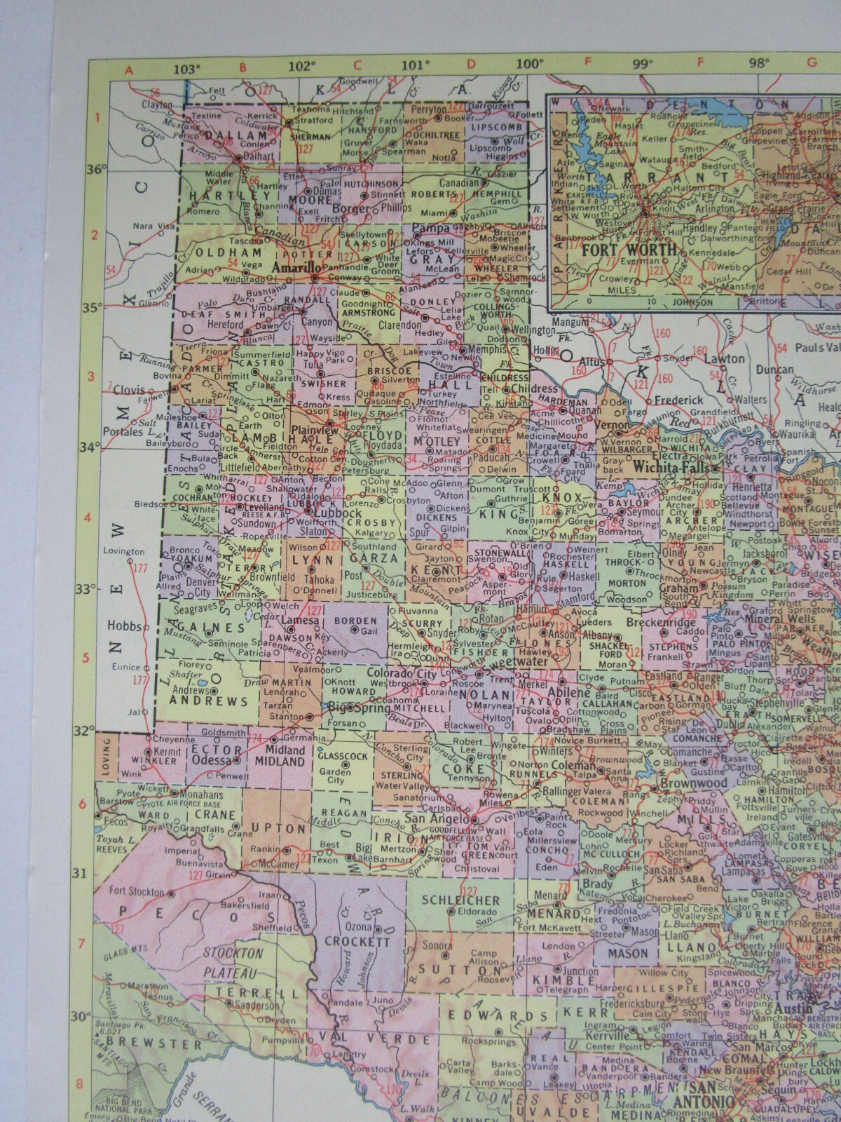 TX UT 1958 TEXAS RAILROAD MAP. PARIS & MT PLEASANT RR ~or~ UTAH 1950s