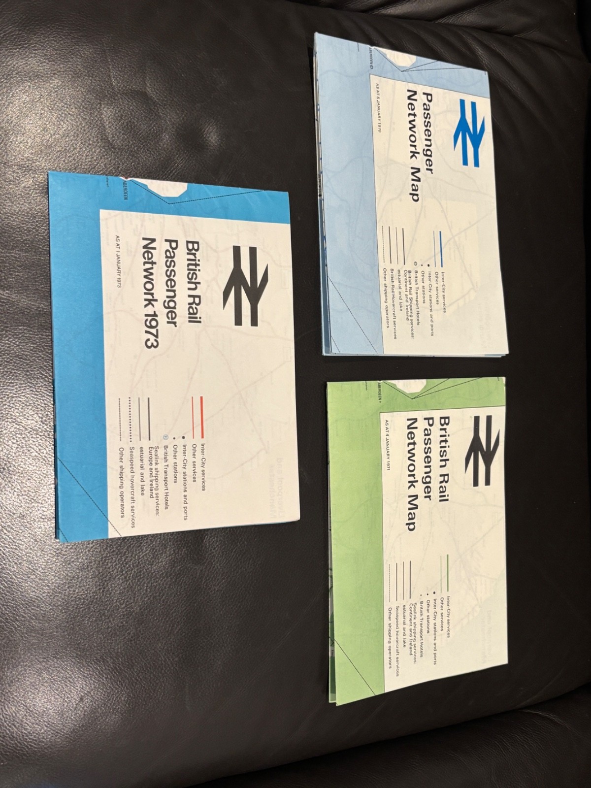 3 x British Rail Passenger Network Railway Map 1970/71/73 Vintage Railwayana