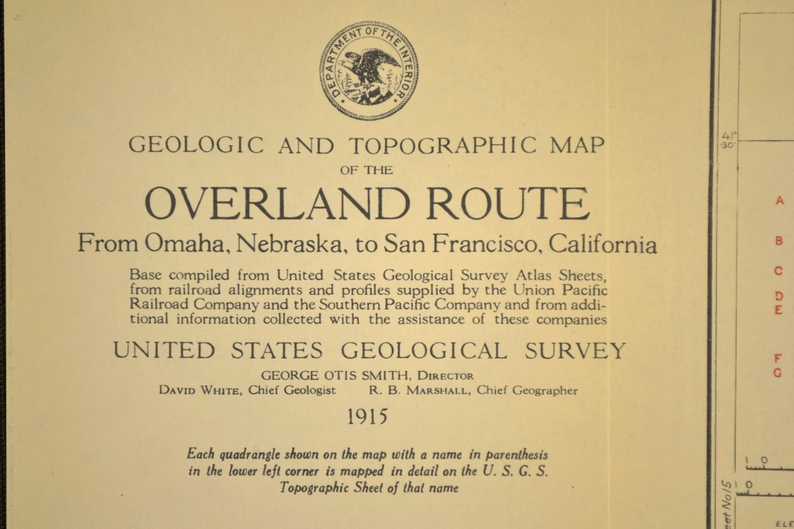 Antique Union Pacific Railroad Map Evanston Wyoming Aspen WY Devils Slide