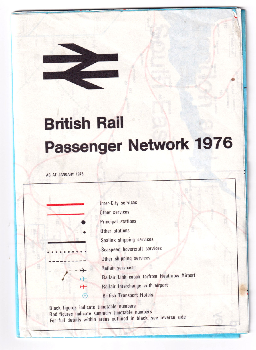 BRITISH RAIL PASSENGER NETWORK MAP 1976