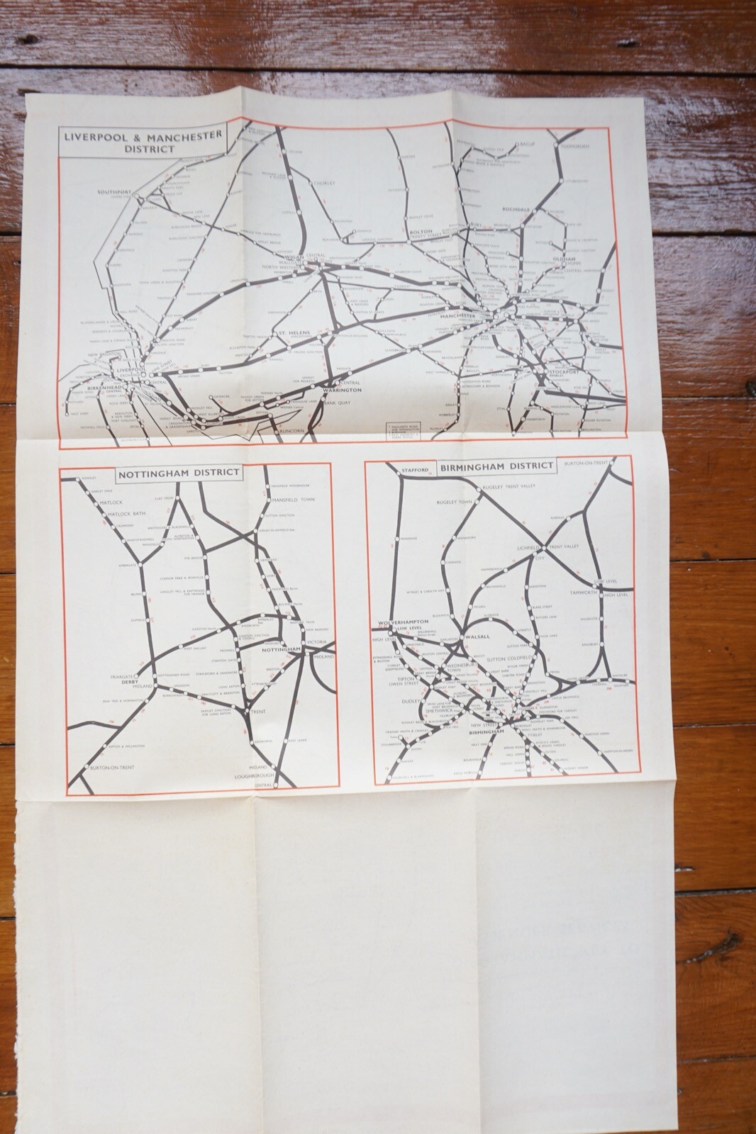1963 British Rail London Midland Passenger Network Railway System Map