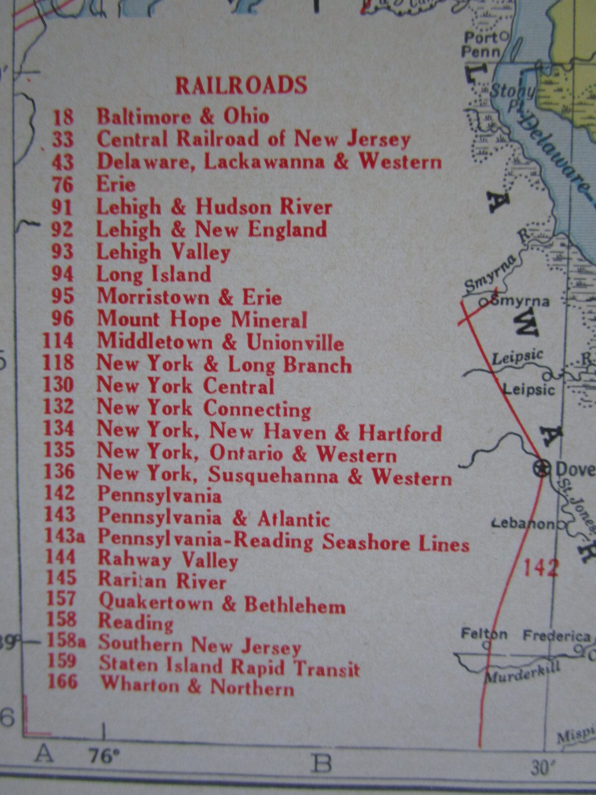 NM NJ Vtg 1942 NEW MEXICO RAILROAD Map. PECOS VALLEY SOUTHERN ~or~ NEW JERSEY