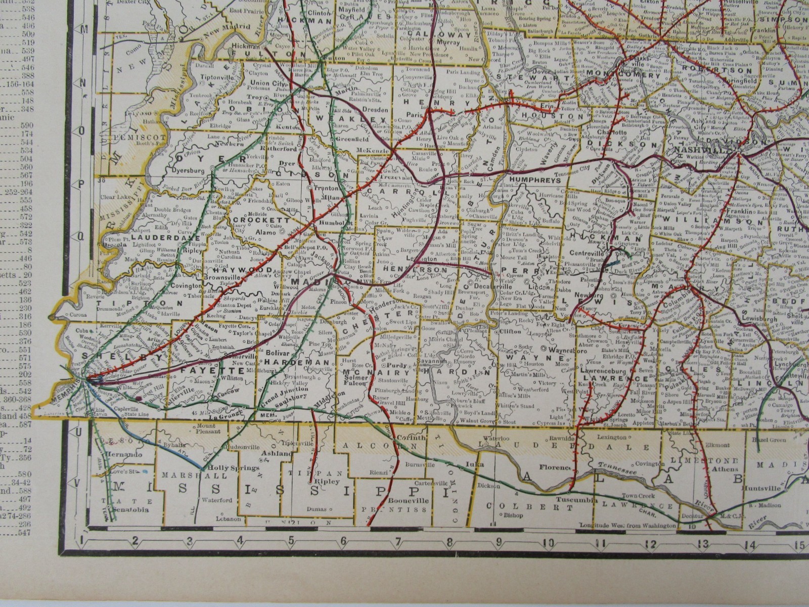 KY TN 1898 FULL STATES KENTUCKY & TENNESSEE Cram RAILROAD Map. JELLICO BIRD EYE