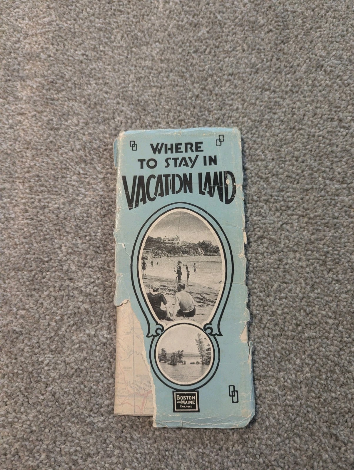 Boston And Maine Railroad Map New England Mountain Lake Seashore Early 1900s