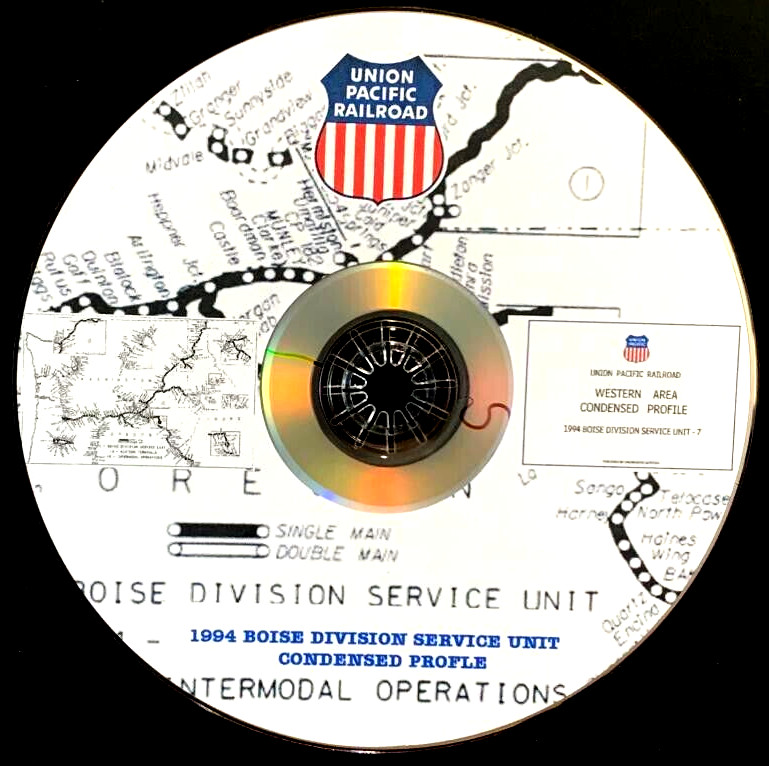 Union Pacific 1994 Boise Div Service Unit – 7 Condensed Profile PDF Pages on DVD