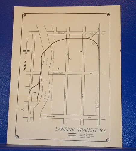 1922 LANSING TRANSIT RAILROAD Map++/MI