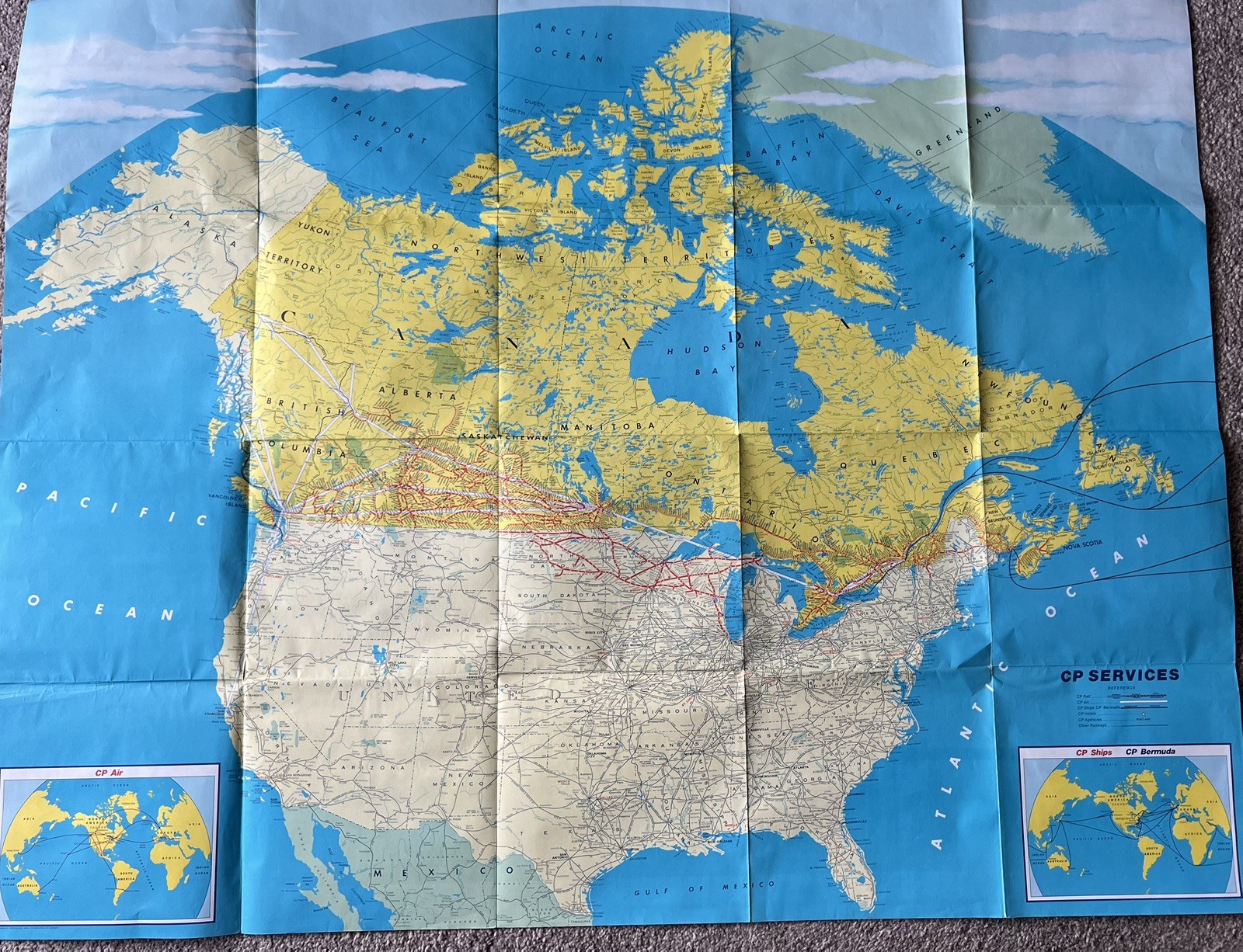 Canadian Pacific (CP) All Services Map 1969 – Foldout Map